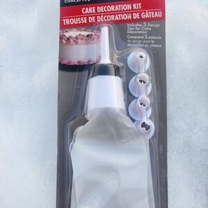 Cooking Concepts Cake Decorating Kit - 6pc Pastry Bag & 5 Piping Tips Set - NEW